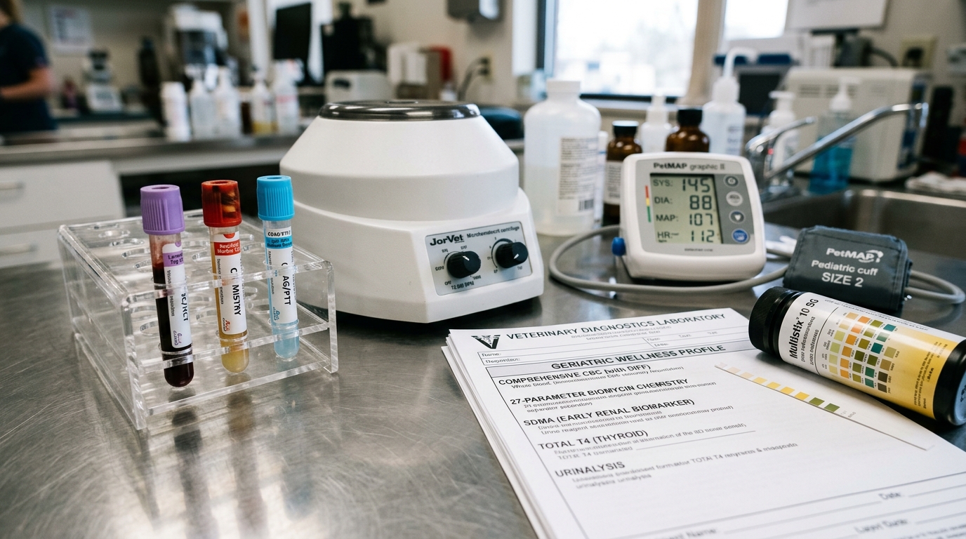 Endocrine laboratory bloodwork panel displaying elevated serum Total T4 and liver biochemistry in a cat.